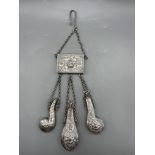 Antique White Metal Chatelaine. Total weight 254