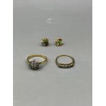 Two Platinum and Yellow Gold Diamond Rings along w