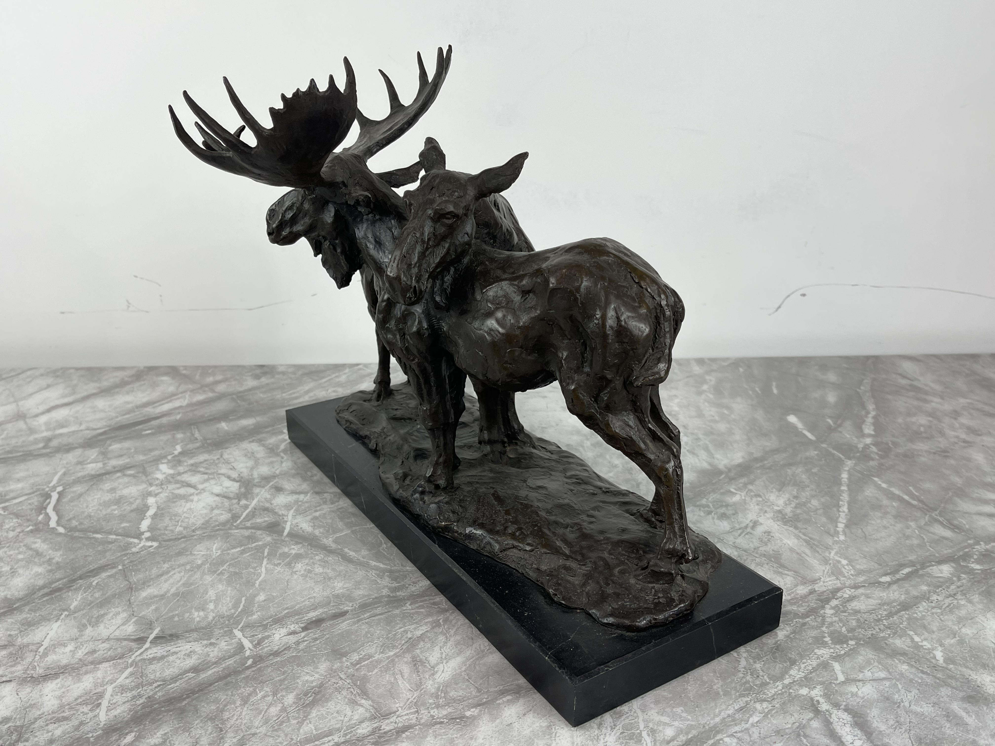 Bronze - Pair of Moose Standing, signed B.C.King, - Image 11 of 20