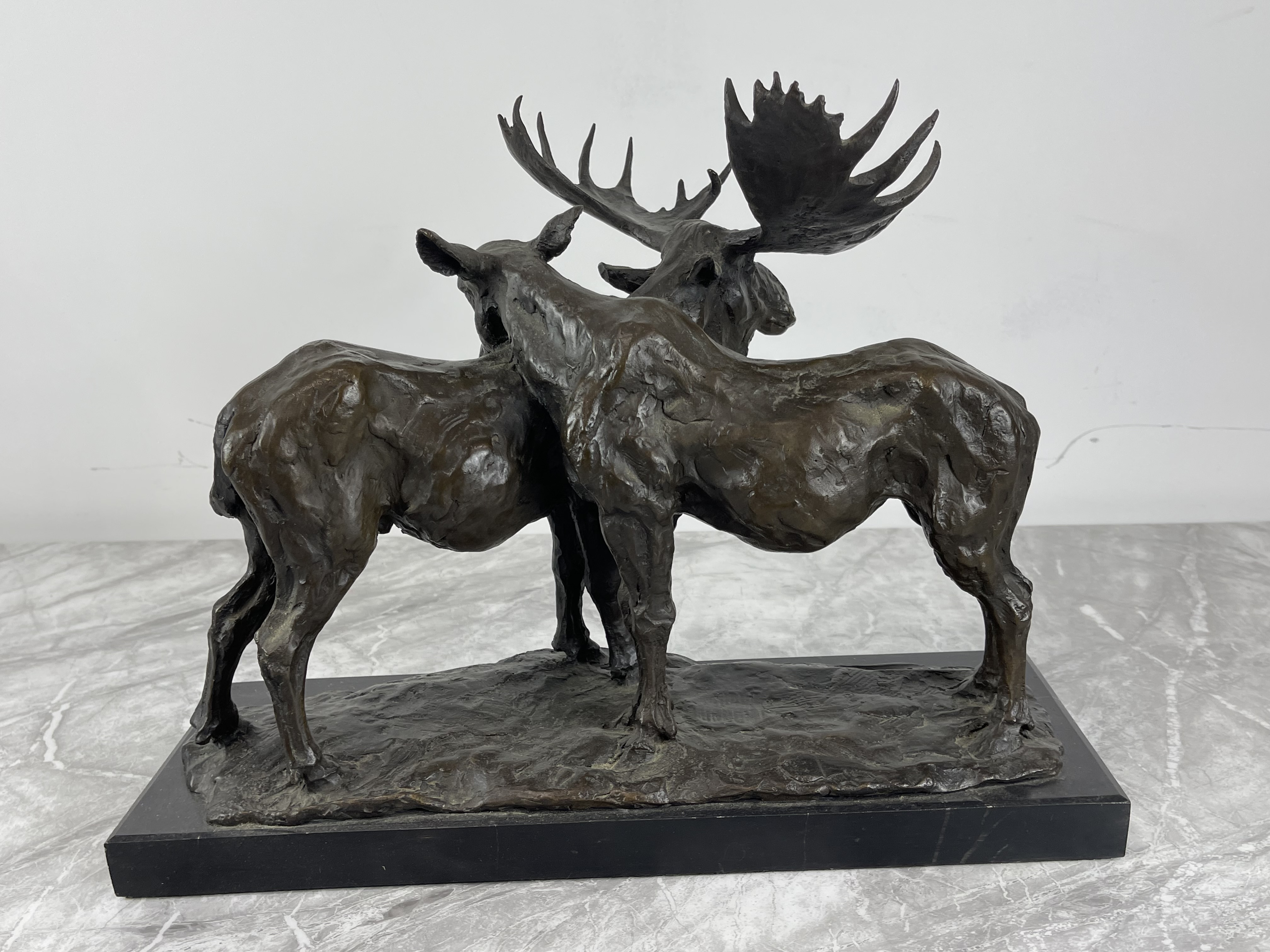 Bronze - Pair of Moose Standing, signed B.C.King, - Image 8 of 20
