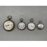 Two HM Silver and one other Fob Watch along with H