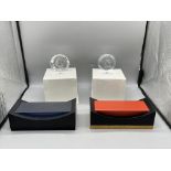 Two Boxed Swarovski Crystal Event Paperweights alo