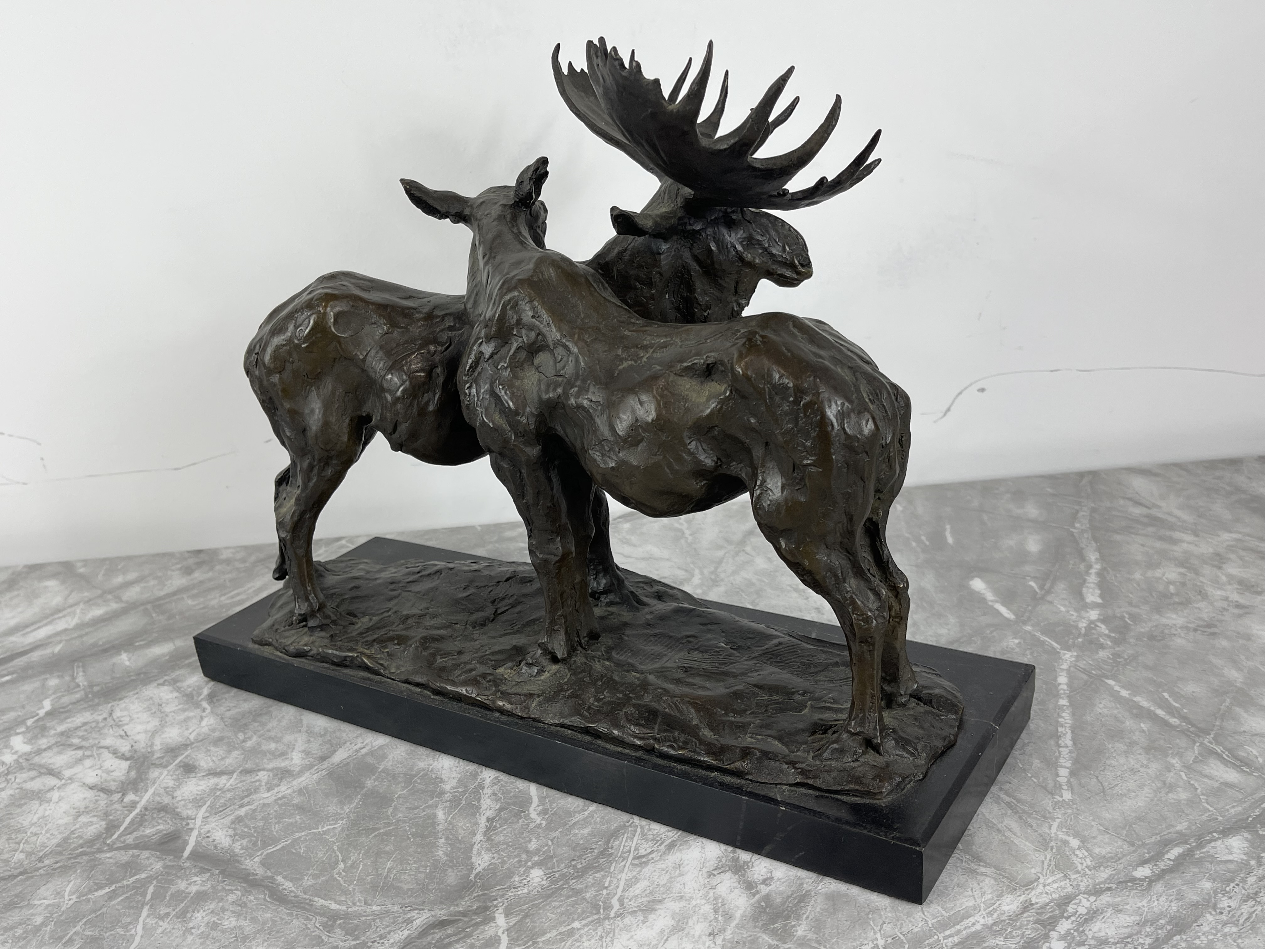 Bronze - Pair of Moose Standing, signed B.C.King, - Image 7 of 20