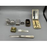 Assorted items to include Hallmarked Silver and Wh