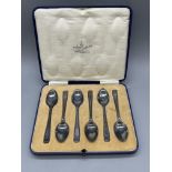 Six Cased HM Silver Mappin&Webb Tea Spoons. Total