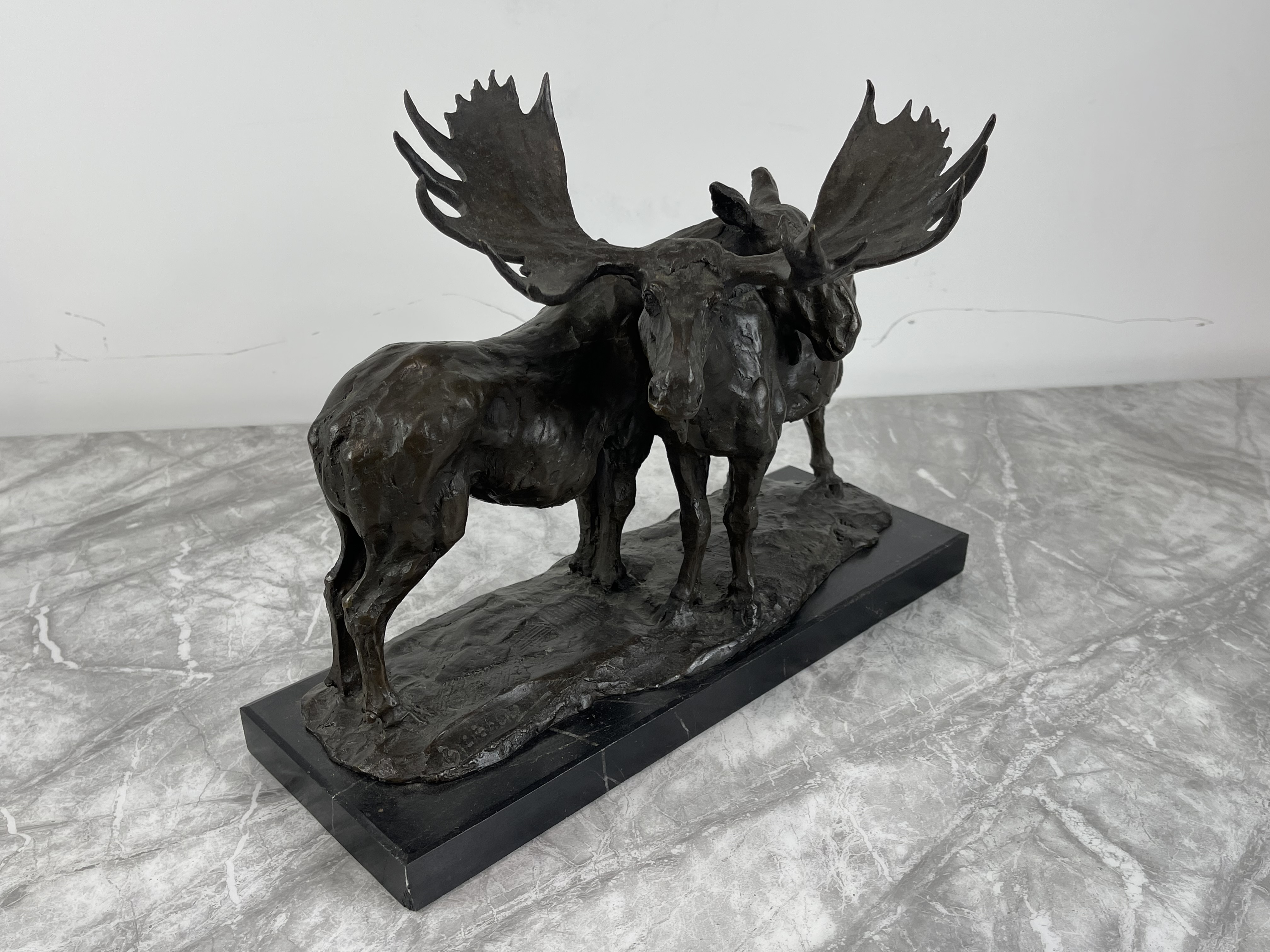 Bronze - Pair of Moose Standing, signed B.C.King, - Image 3 of 20
