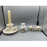 Royal Creamware - Occasions Candleholder, and Thre