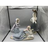 Three Porcelain Figurines to include Lladro, NAO b