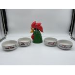 Four Kellog's Cereal Bowls along with Kellog's Rad