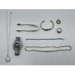 Assorted Lot to include 9ct Clasp Pearl Necklace,