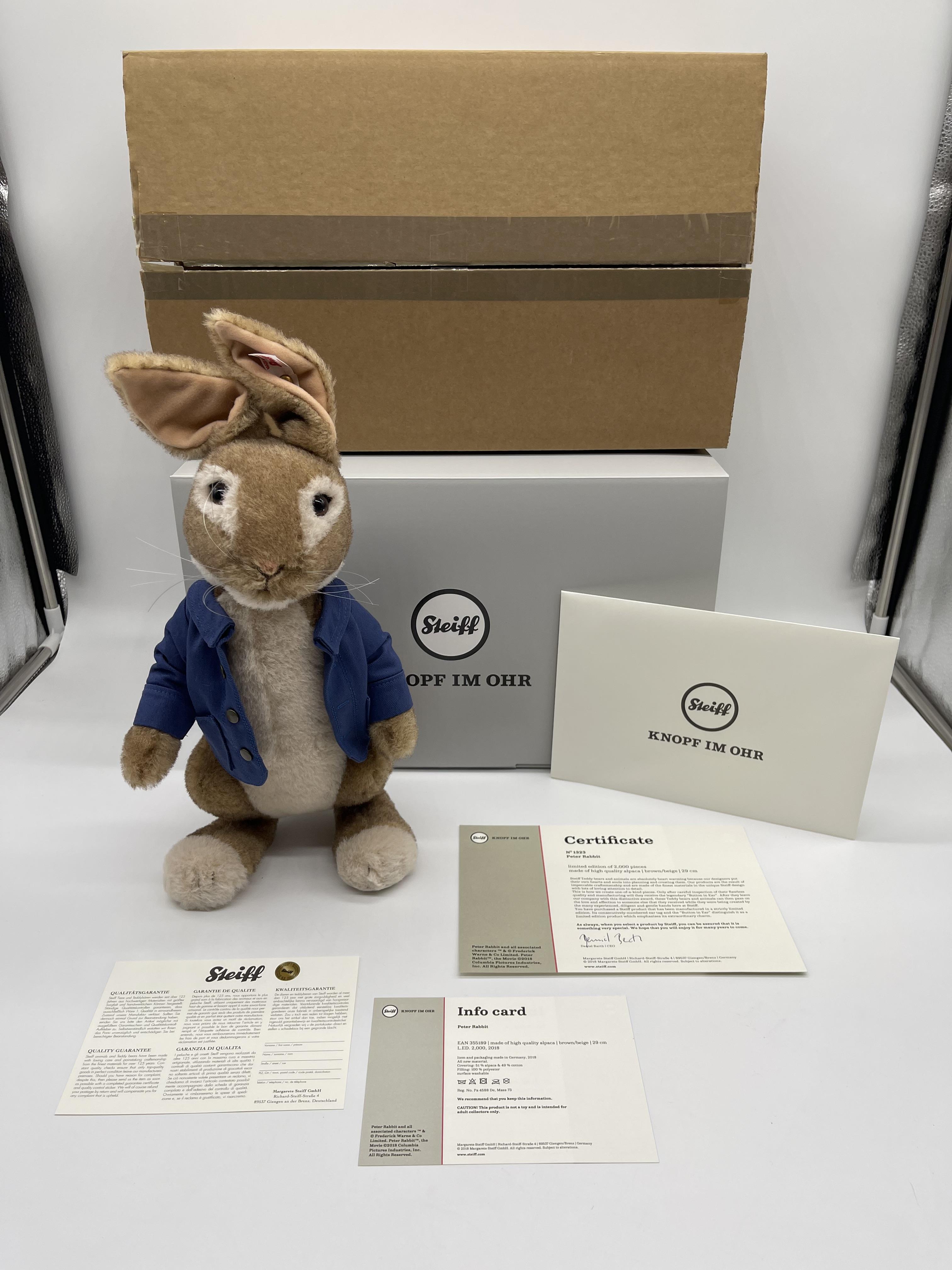 Boxed Steiff Peter Rabbit, Limited Edition, no 132