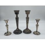 Two Pairs of HM Silver Candlesticks.