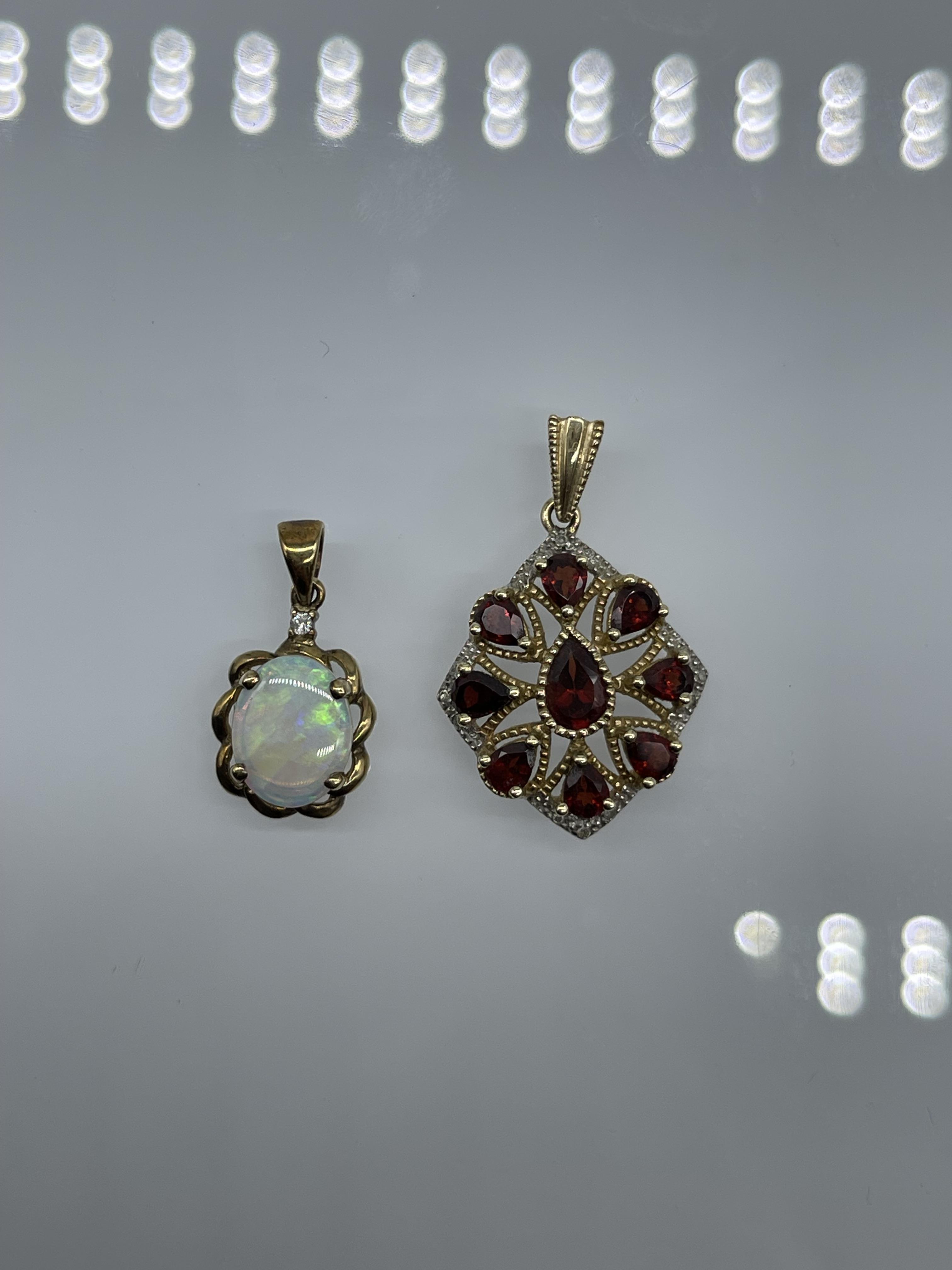 9ct Gold Ruby and Diamond Pendant, and 9ct Gold Op - Image 7 of 7