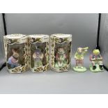 Three Boxed and Two Unboxed Wedgewood Figurines.