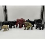 Eight Elephant Figures to include Ceramic, Resin,