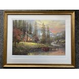 Gilt Framed, Signed - Thomas Kinkade - A Peaceful