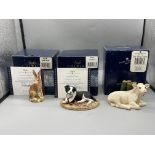 Three Boxed Border Fine Arts Figurines to include