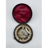 Cased Rare Sundial Compass by V. Somalvico of London.