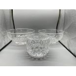 Three Large Crystal Bowls