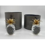Two Swarovski Crystal Pineapples. Good condition,