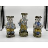 Three Desvres French Faience Figural Tavern Jugs.