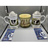 Two Limited Edition Davenport Pottery Tankards and