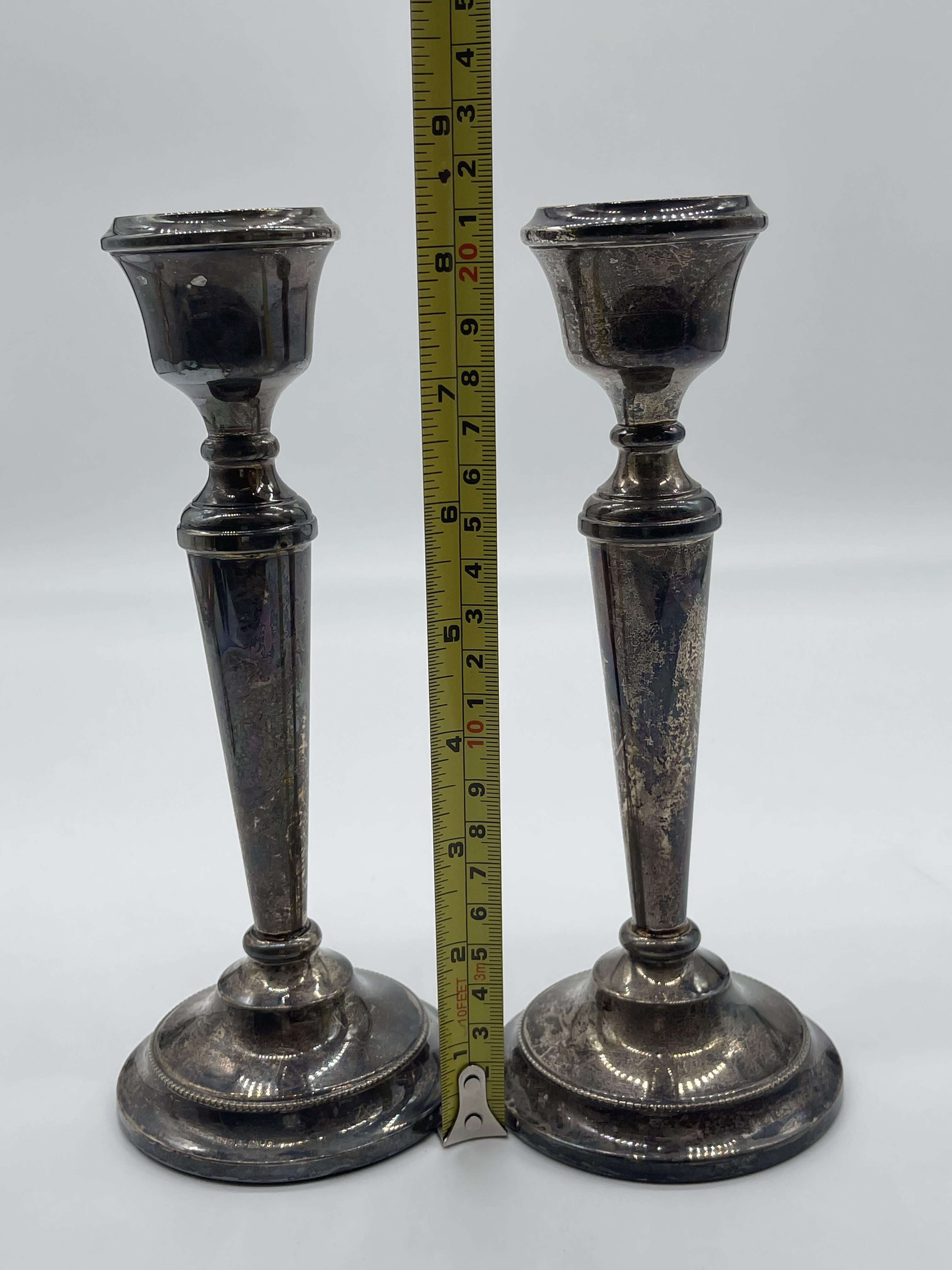 Two Pairs of HM Silver Candlesticks. - Image 8 of 16