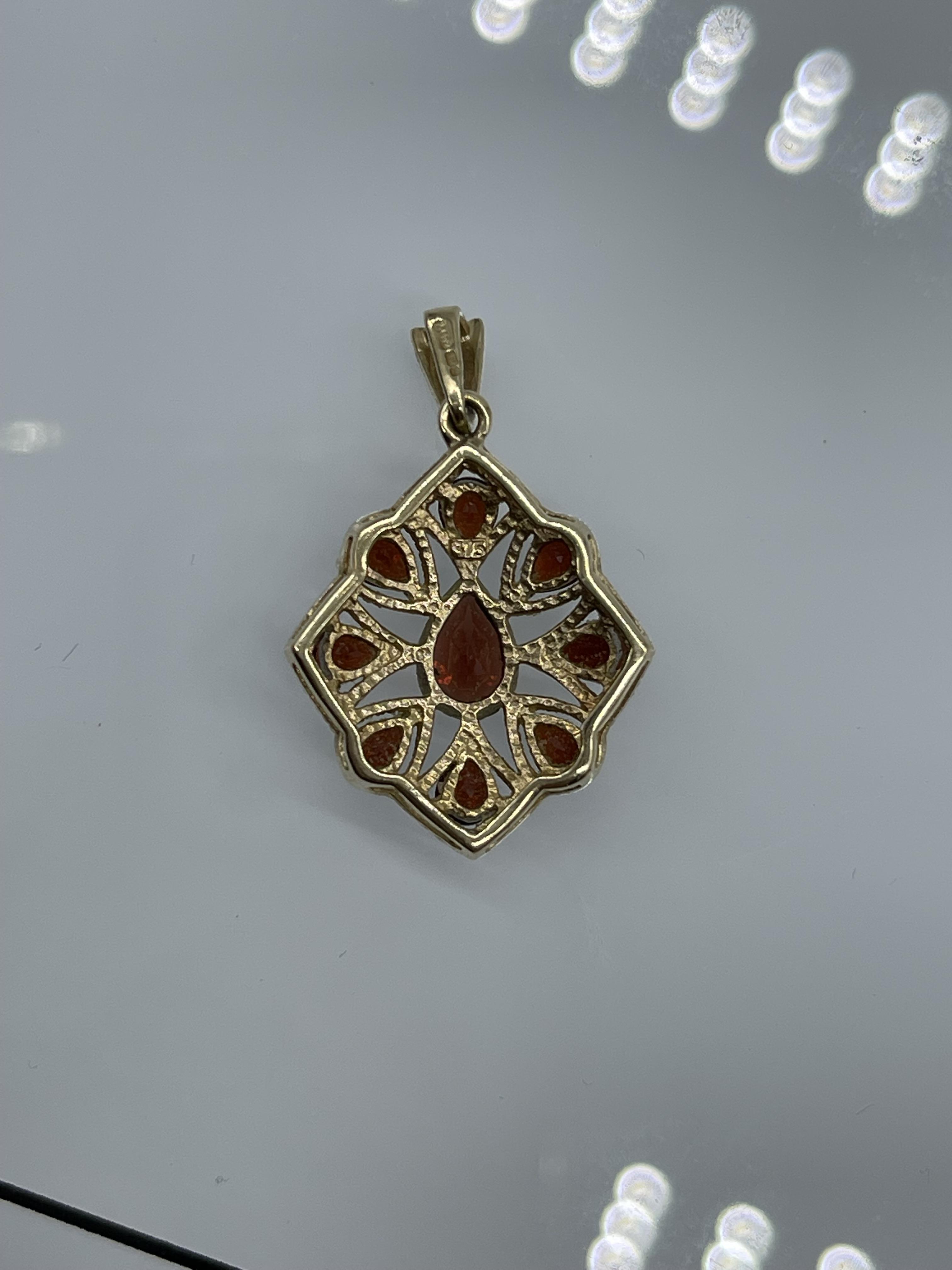 9ct Gold Ruby and Diamond Pendant, and 9ct Gold Op - Image 3 of 7