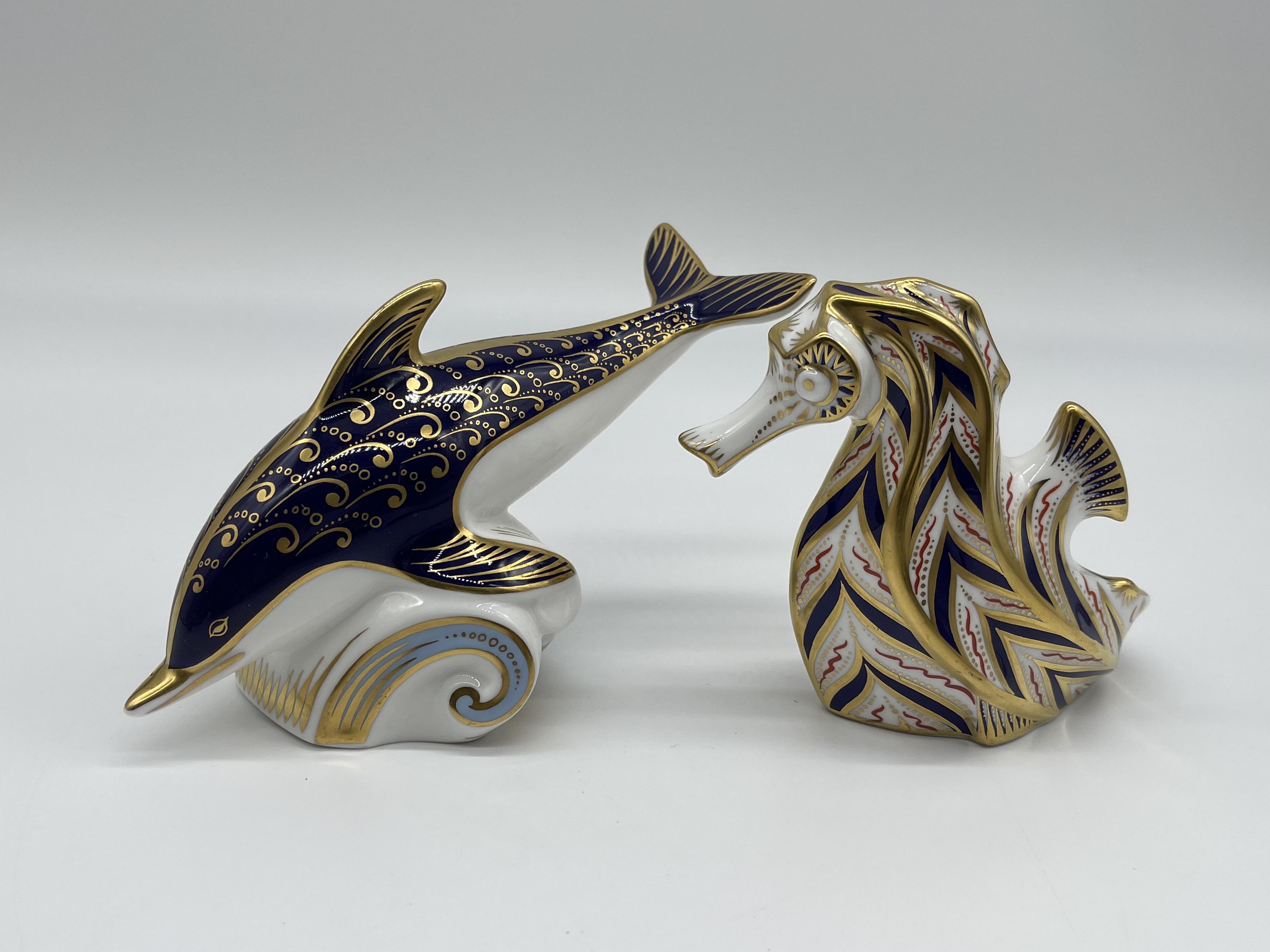 Royal Crown Derby - Blue Dolphin, and Royal Crown