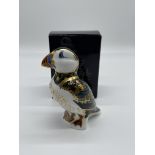 Boxed Royal Crown Derby - Puffin. Good condition,