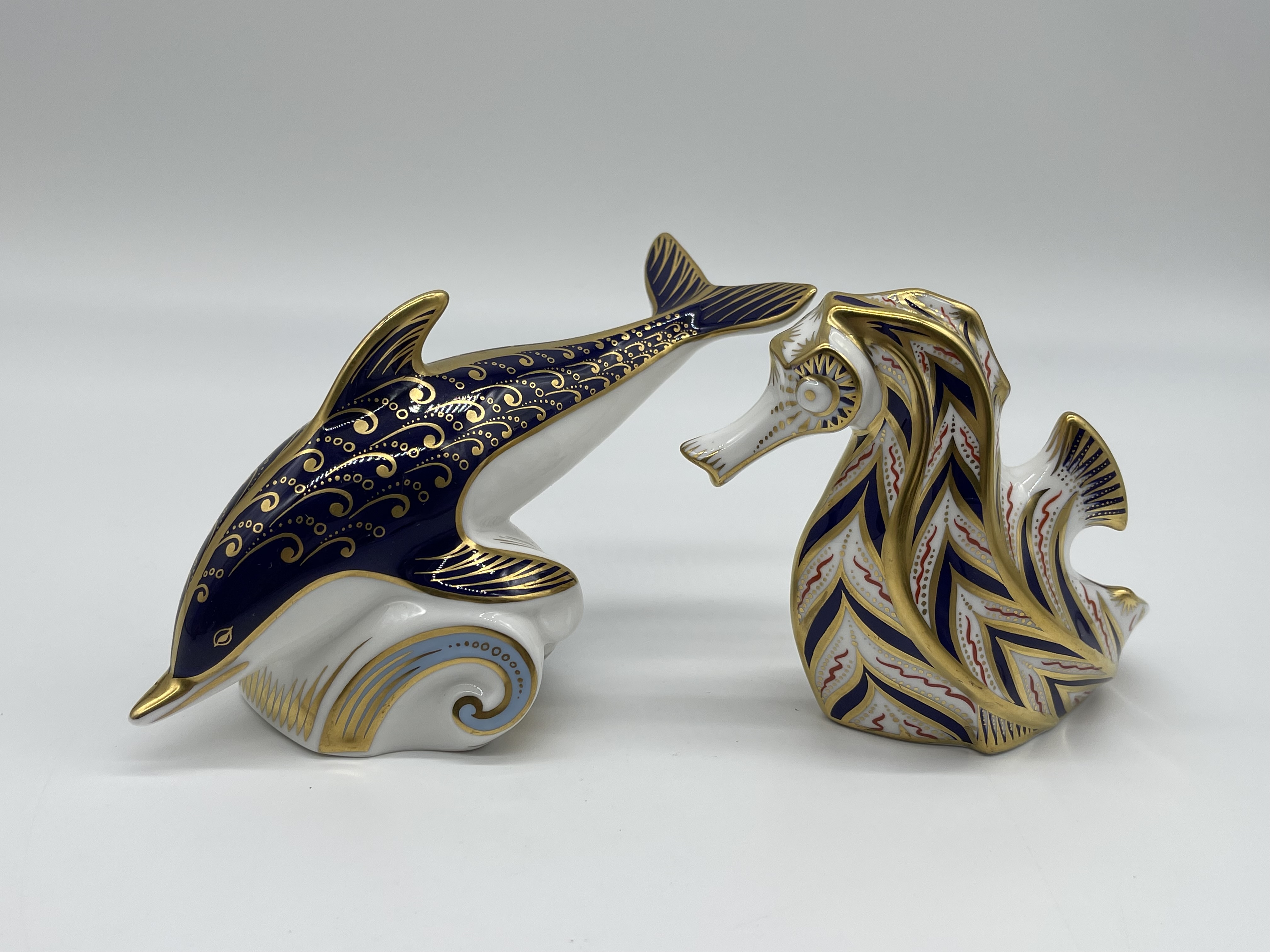 Royal Crown Derby - Blue Dolphin, and Royal Crown - Image 13 of 13