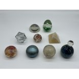 Collection of Nine Vintage Paperweights.