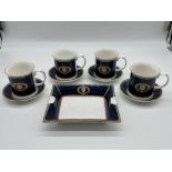 Set of Four Burberry Cups and Saucers along with B