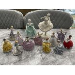 Collection of Thirteen Lady Figurines to include A