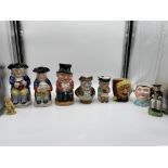 Collection of Ten Toby / Character Jugs.