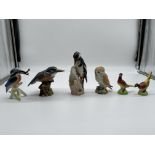 Collection of Six Bird Figurines to include Beswic