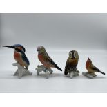 Collection of Four Karl Ens Bird Figurines.