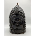 Mende Bundu African Two Faced Wooden Mask.