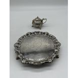 HM Silver Mustard Pot / Salt, and HM Silver Three