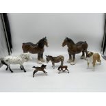 Seven Beswick England Figurines to include Horses,