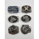 Six Assorted Vintage Belt Buckles.