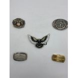 Five Vintage U.S. Belt Buckles