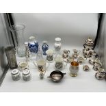 Assorted Lot to include Vases, Mugs, Pewter, Mason