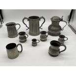 Collection of Pewter Tankards and others.