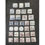 Collection of Antique Delft Tiles.