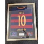 Lionel Messi Signed Replica Barcelona Shirt with C