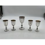 Five Hallmarked Silver Goblets. Total weight 200g