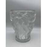 Boxed Lalique Bacchantes Vase. Height 24cm x Widt