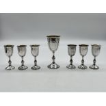 Seven Hallmarked Silver Goblets. Total weight 254