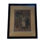 RARE M. F. Husain painting 'Lady in Forest'
